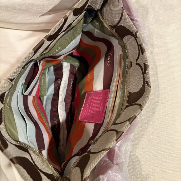 Coach Signature Logo Satchel Tote - Picture 5 of 8